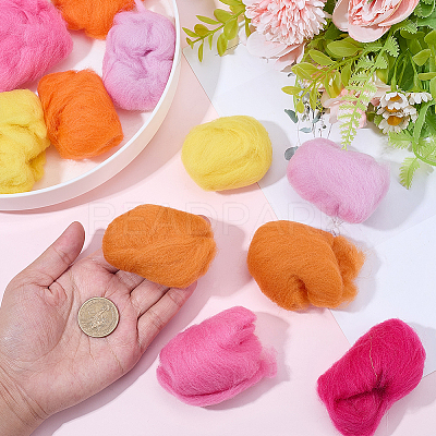 18Pcs 6 Colors DIY Wool Roving DIY-SP0005-80C-1