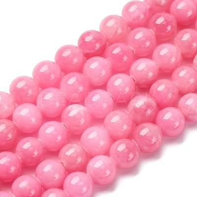 Natural Mashan Jade Round Beads Strands G-D263-8mm-XS30-1