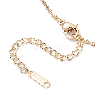 Brass Glass Star Pendant 304 Stainless Steel Cable Chain Necklaces for Women NJEW-JN05544-1