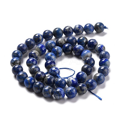 Natural Lapis Lazuli Round Beads Strands G-I181-09-8mm-1