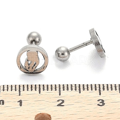 Tarnish Resistant 201 Stainless Steel Cartilage Earrings for Mother's Day EJEW-R147-32-1