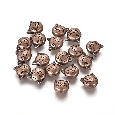 Tibetan Style Alloy Kitten Beads TIBEP-GC178-R-NR-1