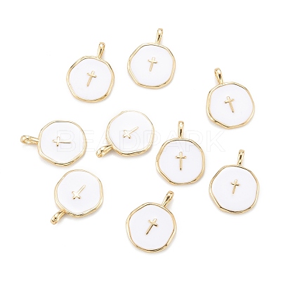 Brass Enamel Pendants KK-A155-09G-1