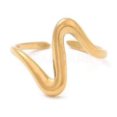 304 Stainless Steel Open Cuff Rings for Women STAS-D085-01G-1