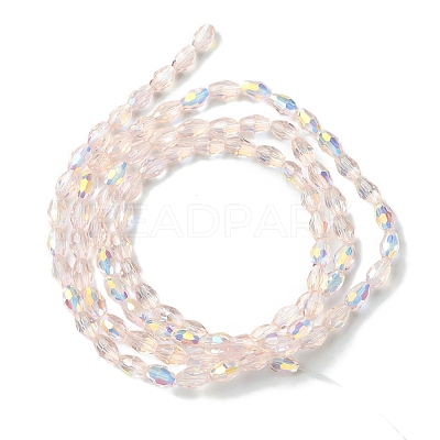 Transparent Electroplate Glass Beads Strands GLAA-K064-04A-AB02-1