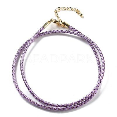 Polyester Cord Braided Necklace Makings MAK-L043-03G-22-1