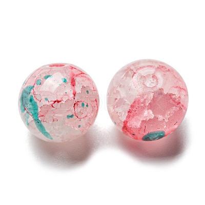 Transparent Crackle Glass Beads GLAA-D012-02B-1