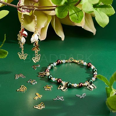 240Pcs 8 Style 201 Stainless Steel Charms STAS-UN0028-10-1