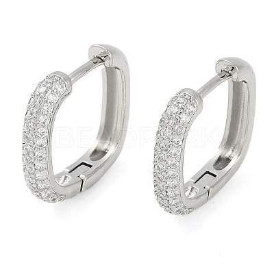 Rack Plating Square Brass Micro Pave Cubic Zirconia Hoop Earrings EJEW-Z059-13P-1