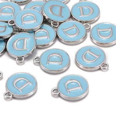 Platinum Plated Alloy Enamel Charms ENAM-S118-04D-P-1