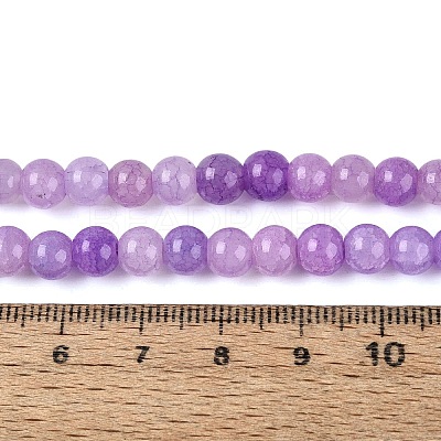 Ombre Effect Dyed Crackle Glass Beads Strands GLAA-Q106-01A-B06-1