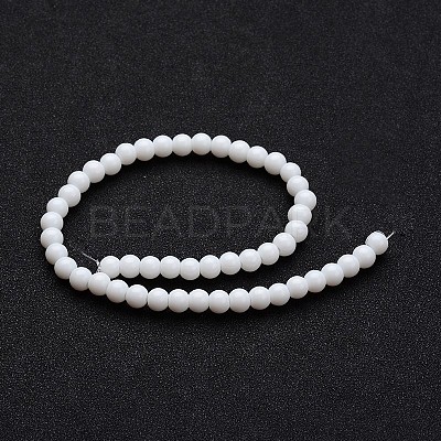 Opaque Color Glass Round Bead Strands X-GLAA-I026-4mm-02-1