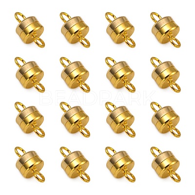 Column Brass Magnetic Clasps with Loops X-KK-M064-G-NR-1
