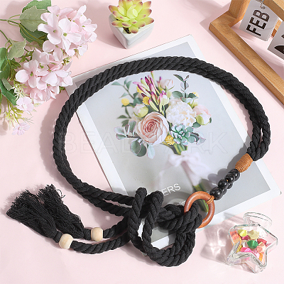 Handmade Weaving Cotton Waist Chain Belts for Women Ladies Dress AJEW-WH20017-73D-1