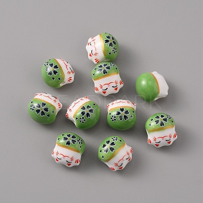 Handmade Porcelain Beads PORC-WH0016-02F-1