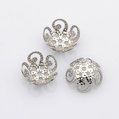 Tarnish Resistant 5-Petal 316 Surgical Stainless Steel Bead Caps X-STAS-N030-02P-1