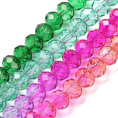 Transparent Painted Glass Beads Strands X1-DGLA-A034-T6mm-A03-1