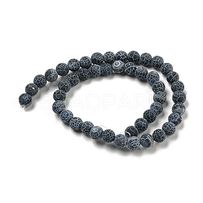 Natural Weathered Agate/Crackle Agate Beads Strands X-G-SR8MM-63-1