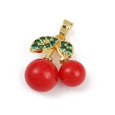 Brass Micro Pave Cubic Zirconia Pendants KK-R226-02G-1