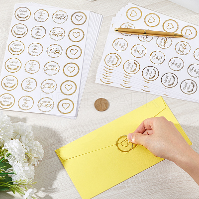 Word Gold Foil Self-adhesive Stickers DIY-WH20001-13H-1