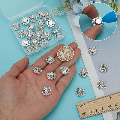 30Pcs Alloy Crystal Rhinestone Cabochons FIND-FG0004-69S-1
