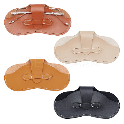 AHADEMAKER 4Pcs 4 Colors Imitation Leather Glasses Cases AJEW-GA0005-46-1