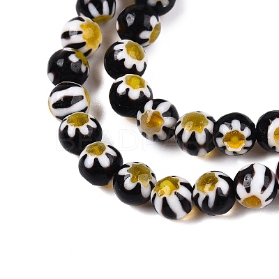 Round Millefiori Glass Beads Strands LK-P001-31-1