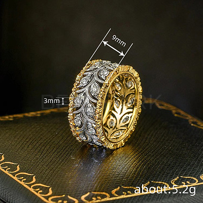 Brass Micro Pave Clear Cubic Zirconia Finger Rings FS-WG88BF1-03-1