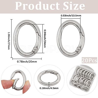 20Pcs Zinc Alloy Spring Gate Rings FIND-SP0004-30P-1