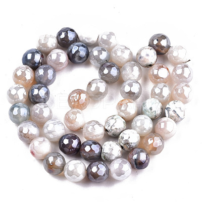 Electroplate Natural Fire Crackle Agate Beads Strands G-T131-54E-1