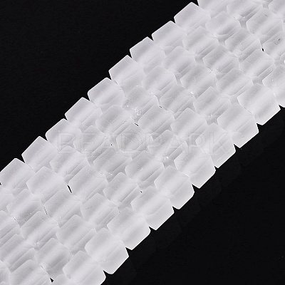 Transparent Frosted Glass Beads Strands GLAA-N072-01A-A01-1