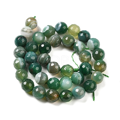 Natural Striped Agate/Banded Agate Beads Strands G-A246-8mm-06-1