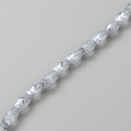 Transparent Electroplate Glass Beads EGLA-TAC0005-01B-1