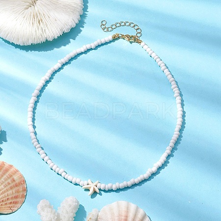Synthetic Turquoise Necklaces NJEW-JN04773-01-1