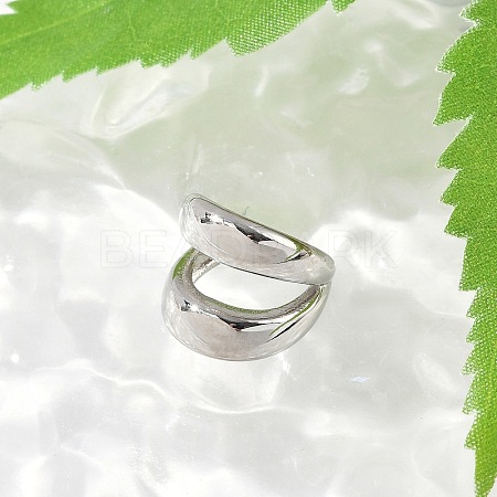 304 Stainless Steel Two-layer C-Shaped Cuff Earrings EJEW-M073-10PG-02-1