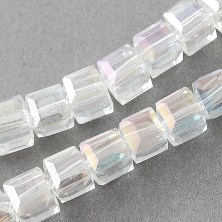 Electroplate Glass Beads Strands EGLA-R030-6x6mm-20-1