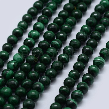 Natural Malachite Beads Strands G-F571-27AB2-6mm-1