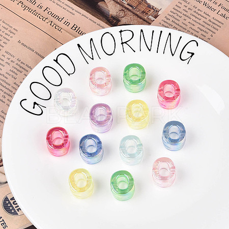 UV Plating Transparent Acrylic European Beads OACR-M027-02O-1
