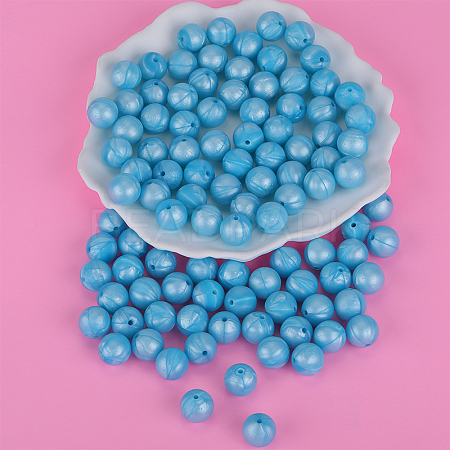 Round Silicone Focal Beads SI-JX0046A-54-1