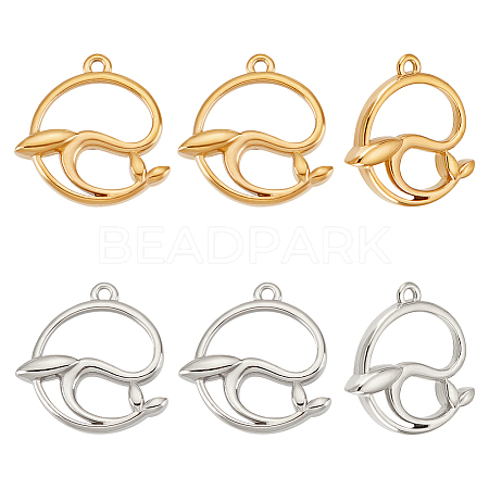 Unicraftale 8Pcs 2 Colors Ion Plating(IP) 304 Stainless Steel Pendants STAS-UN0045-45-1