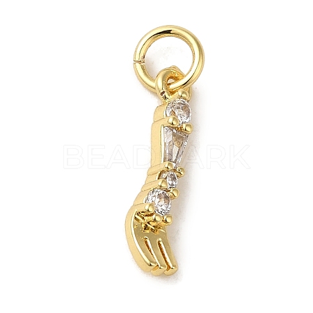 Brass Micro Pave Clear Cubic Zirconia Pendants KK-R162-016A-G-1