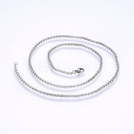 304 Stainless Steel Cable Chain Necklaces NJEW-P226-02P-03-1