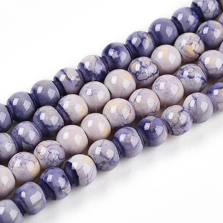 Baking Paint Glass Beads Strands DGLA-N003-4mm-C08-1