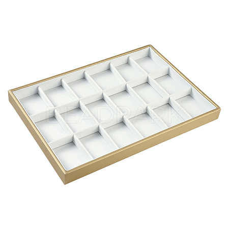 1Pc 18 Grids Imitation Leather Jewelry Trays CON-CL0001-02A-1