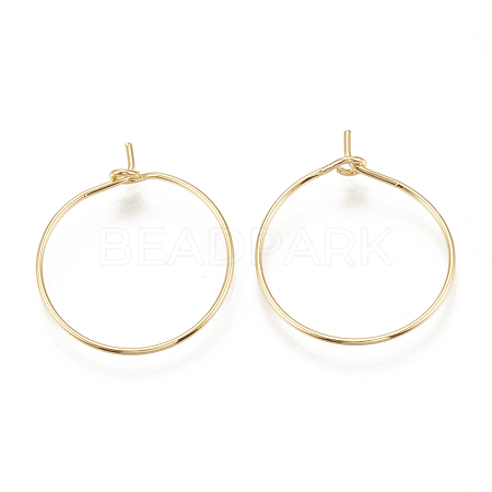 Brass Hoop Earrings Findings KK-S341-85-1