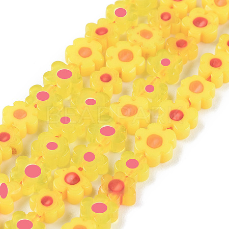 Handmade Millefiori Glass Bead Strands X-LAMP-J035-6mm-06-1