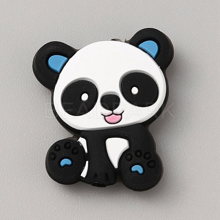 Panda Silicone Beads SIL-WH0002-82A-1