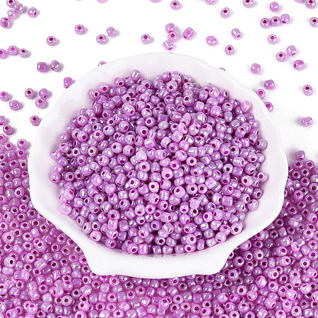 DIY Craft Beads 6/0 Ceylon Round Glass Seed Beads X-SEED-A011-4mm-150-1