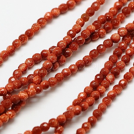 Synthetic Goldstone  Beads Strands G-A129-3mm-G02-1