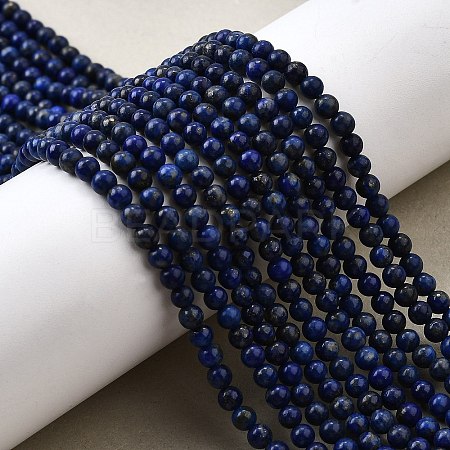 Natural Lapis Lazuli Beads Strands G-L621-B10-4mm-A-1